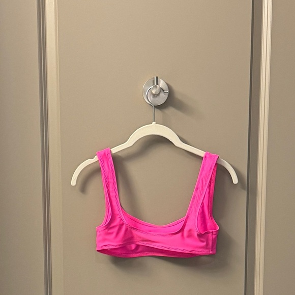 Solid & Striped The Elle Bikini Top, Fluorescent Pink - Picture 3 of 3